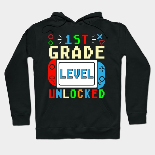 1st Grade Level Unlocked Video Game Hoodie by AngelGurro